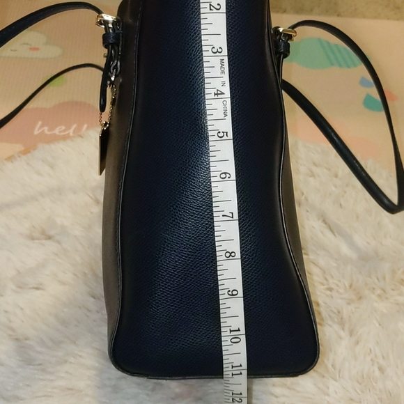 Coach Dark Blue Leather Shoulder Bag - Picture 9 of 11